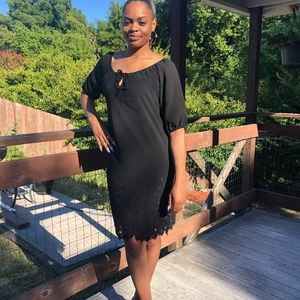 NWT! Beautiful Sharagano Black Dress! Size 8